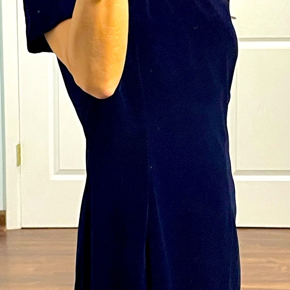 Maggy London Blue/Purple Velvet Chinese Dress size 6 - Picture 6 of 13